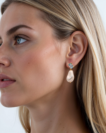 Kai Aquamarine & Baroque Pearl Earring