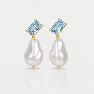 Kai Aquamarine & Baroque Pearl Earring