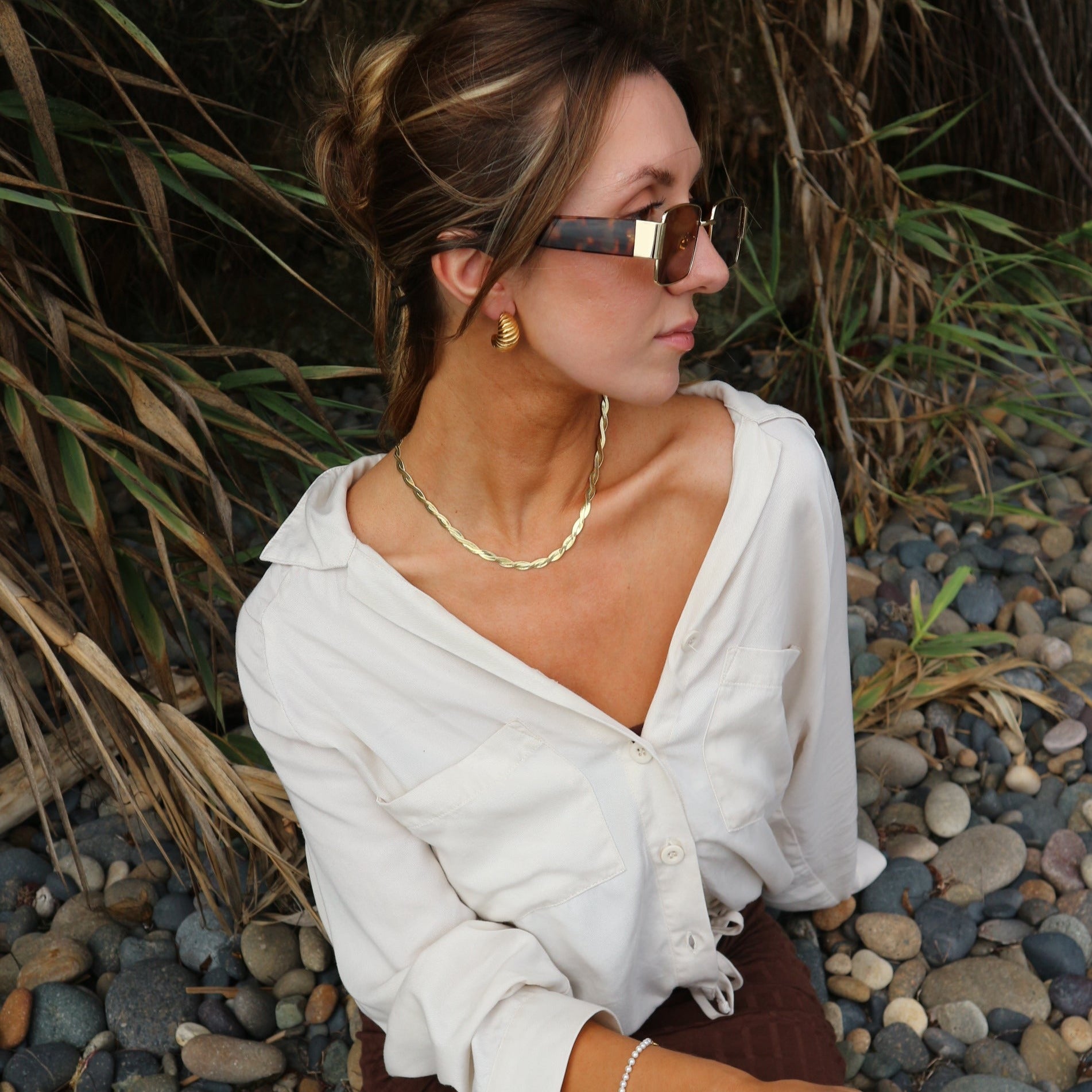 Alexis Twisted Herringbone Necklace