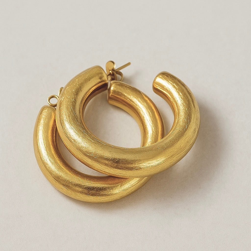 Tierra Large Brushed Hoops