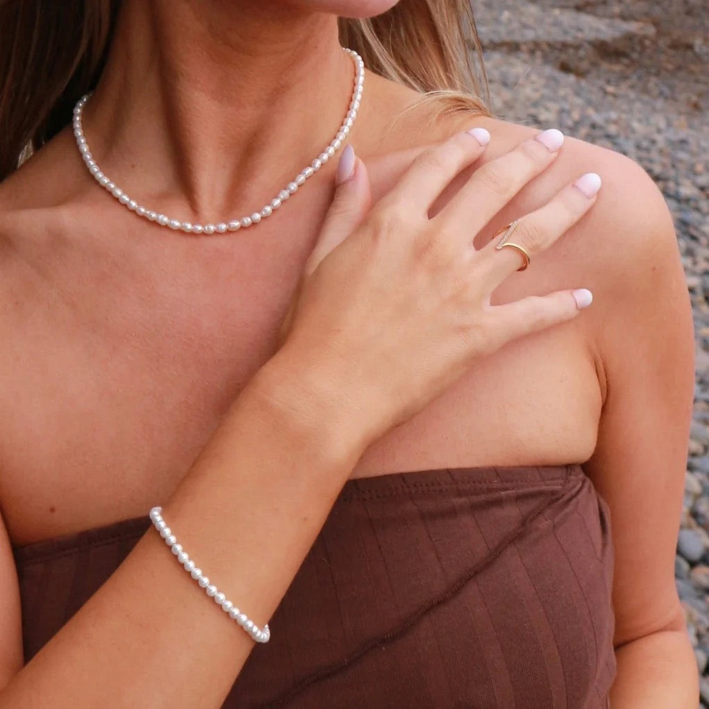 Pearl Bracelet and Stud Set
