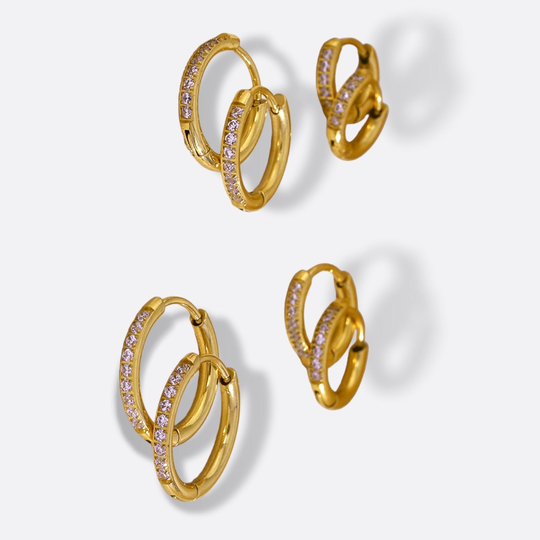 Sofia Stackable Pavé Huggie Earrings