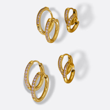 Sofia Stackable Pavé Huggie Earrings