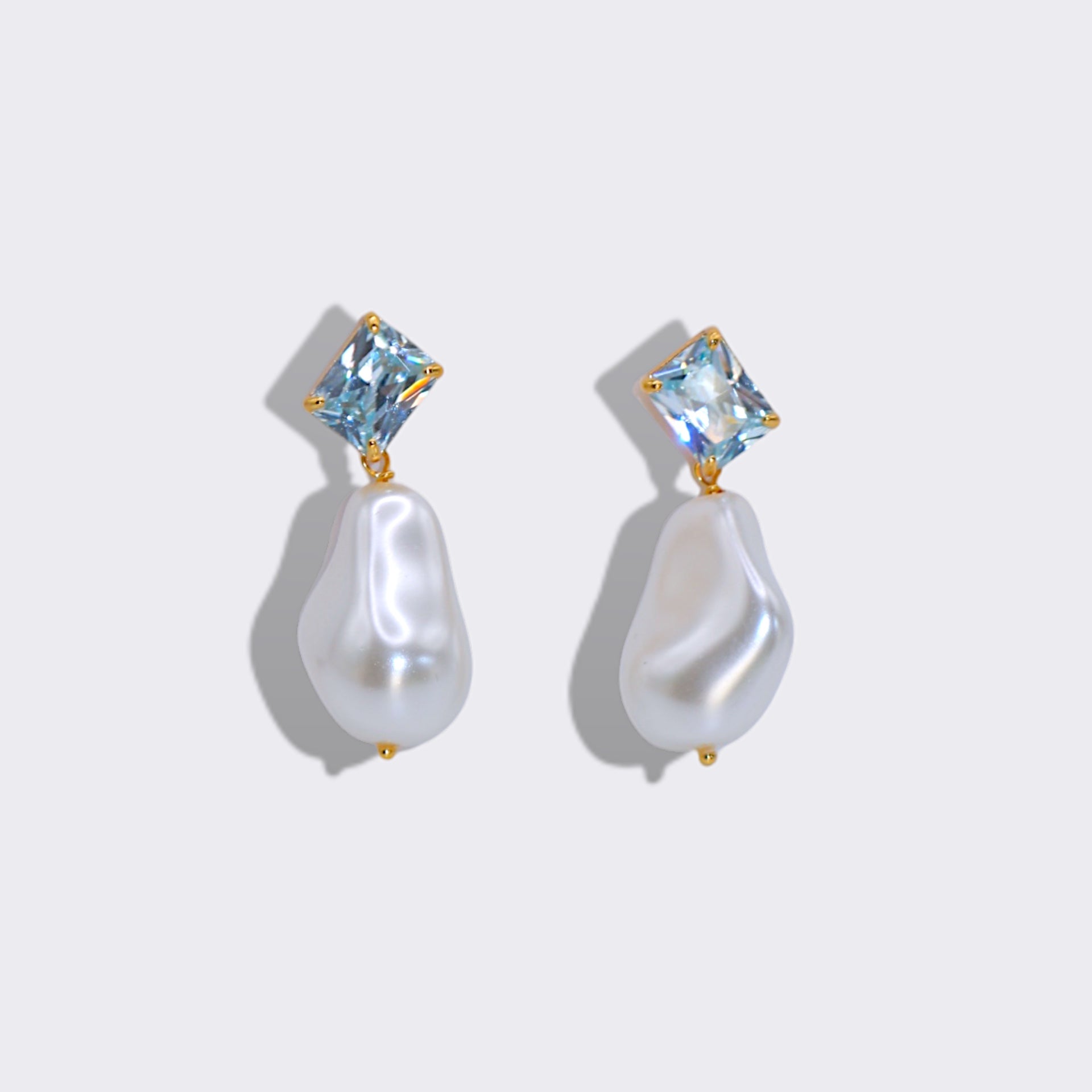 Kai Blue Topaz & Baroque Pearl Earring