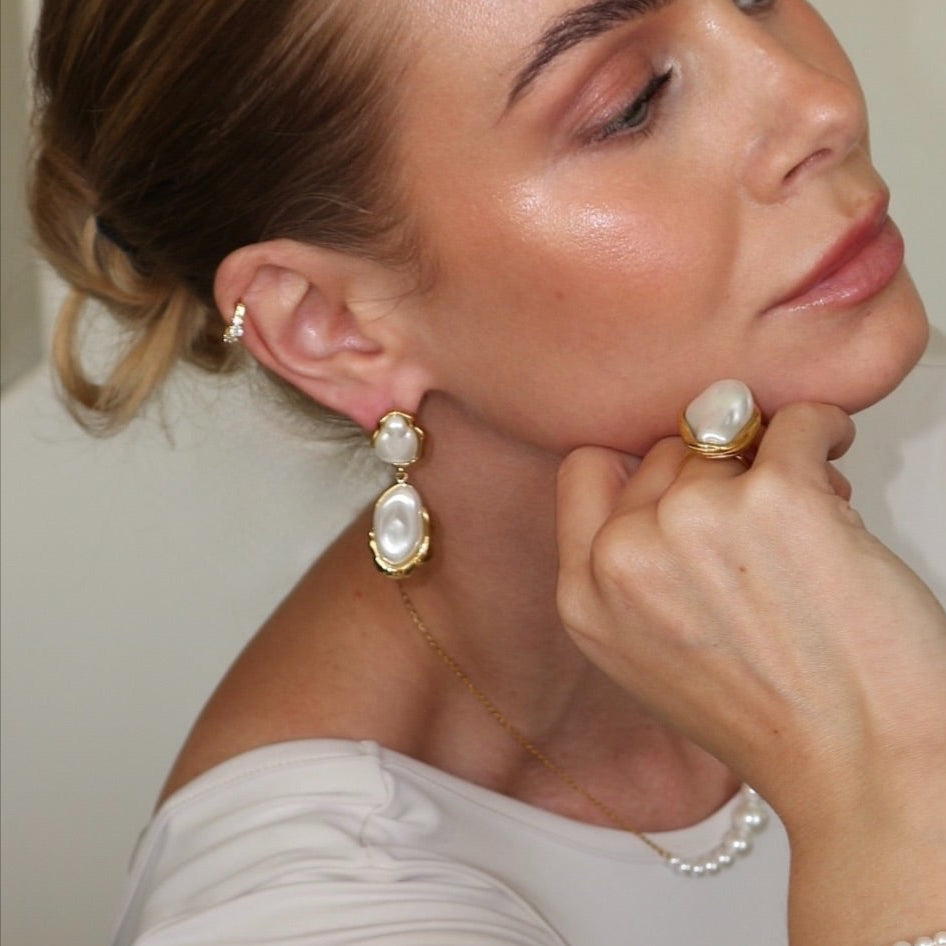 Kelly Baroque Pearl Dangle Earrings