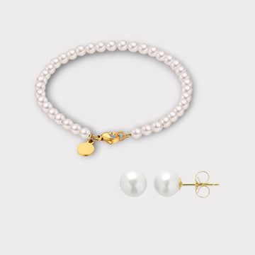 Pearl Bracelet and Stud Set