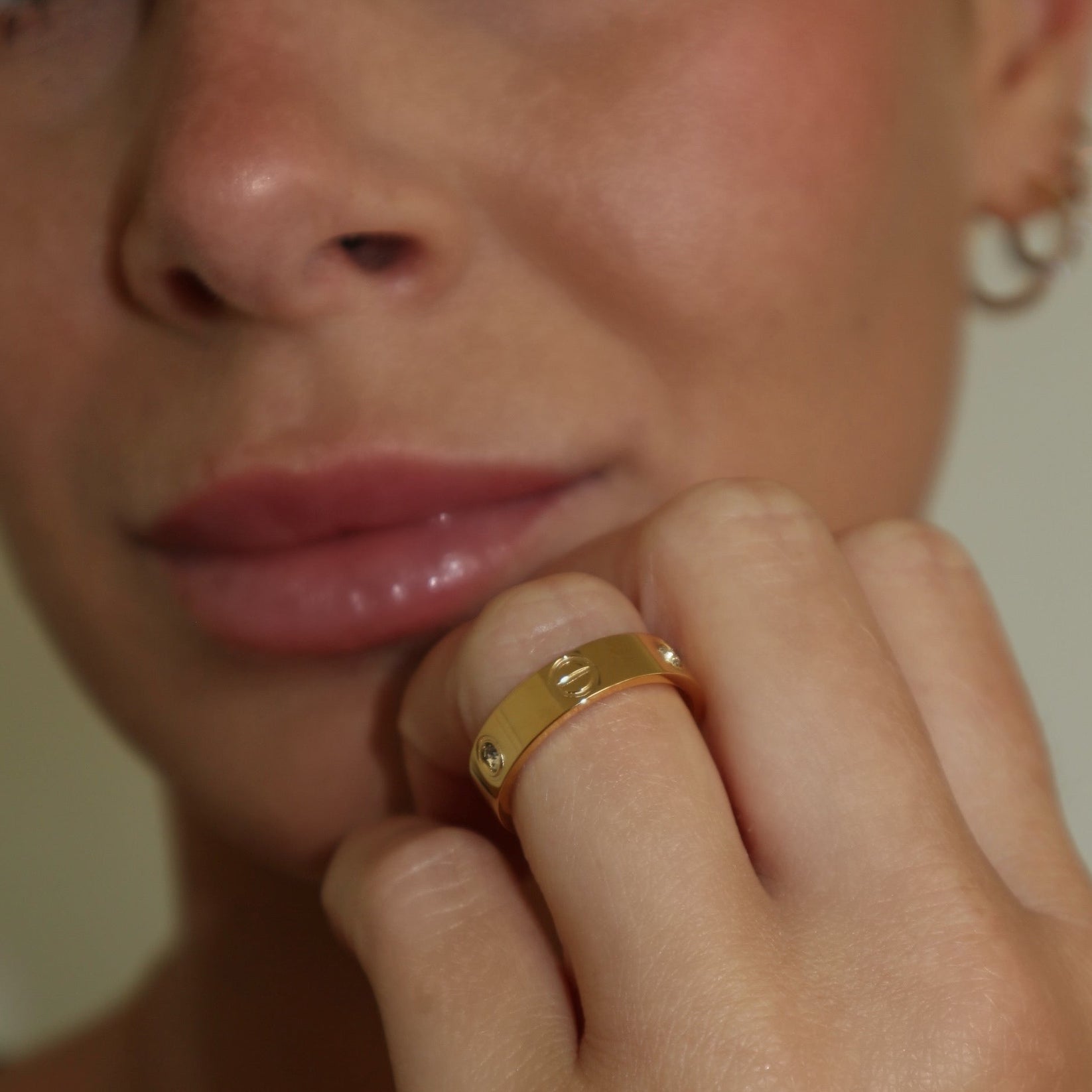 Ruth Band Ring by Dinot. Tarnish-Resistant 18k Gold Plated