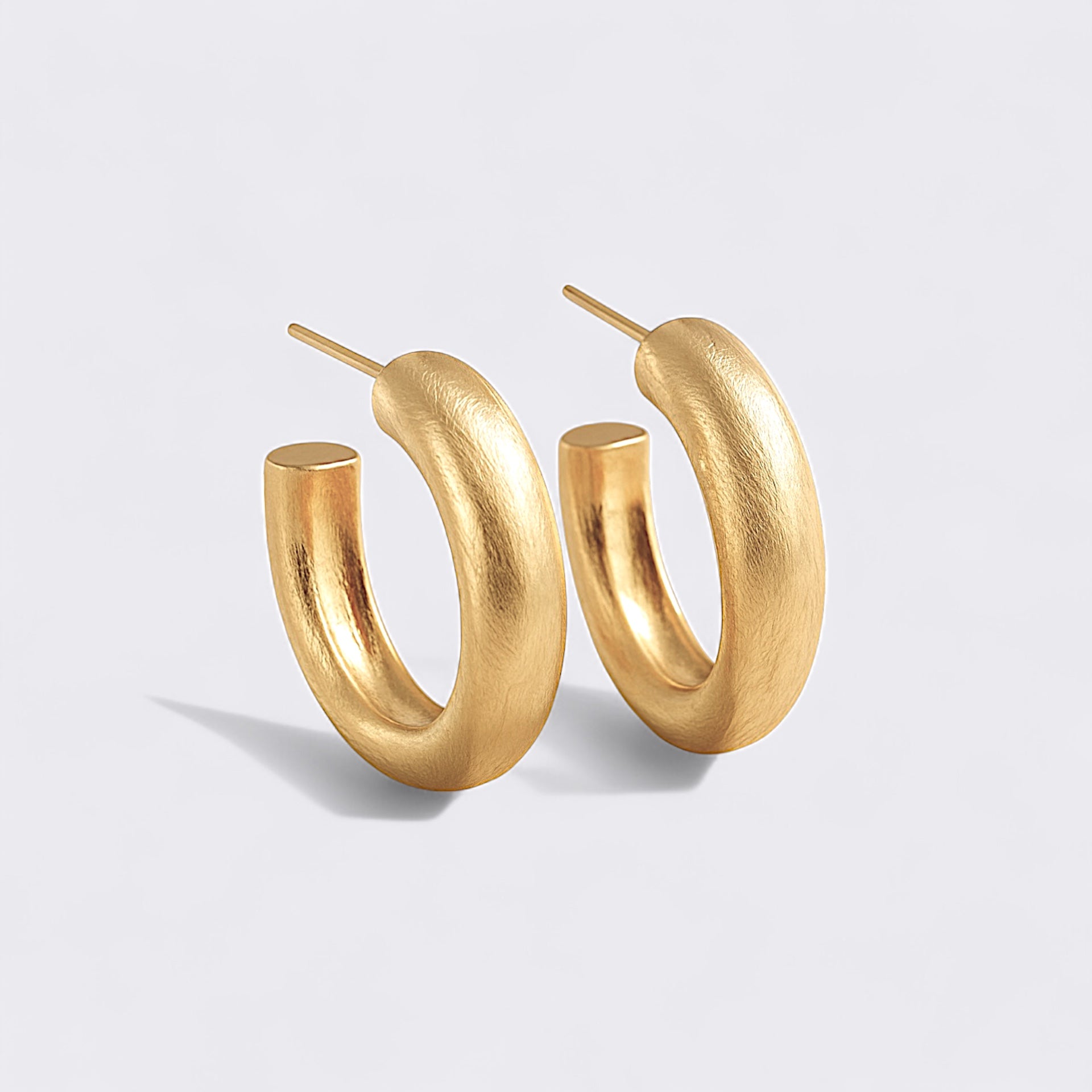 Tierra Large Brushed Hoops